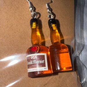 Grand Marnier Bottle Earrings - Orange and Black